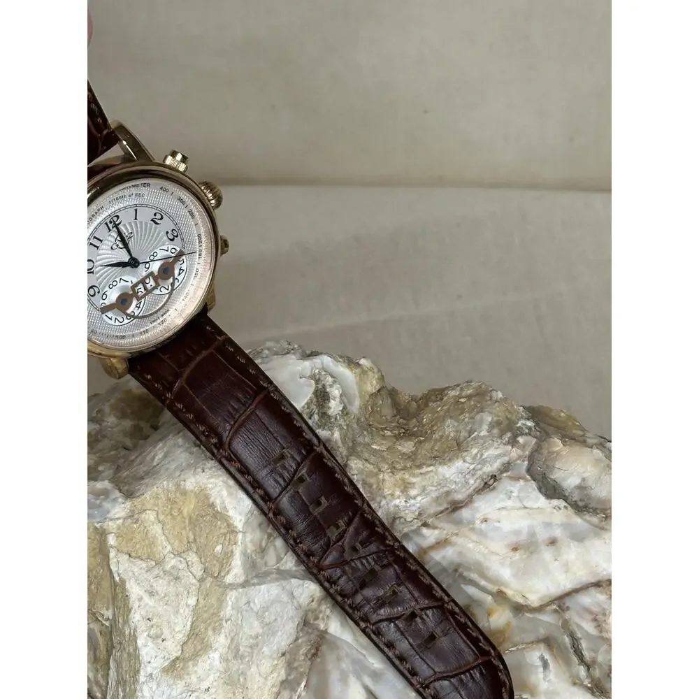 GV2 Gevril Montreux 8103 Swiss Chronograph Rose Gold Ltd Ed #058/500 Men Watch